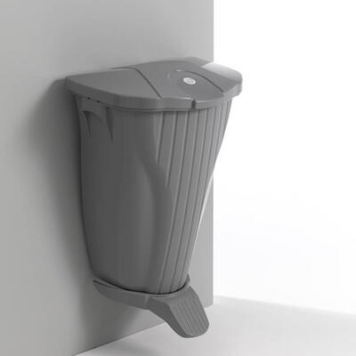 Wall-Up-Grey Bin W/grey Lid And Pedal